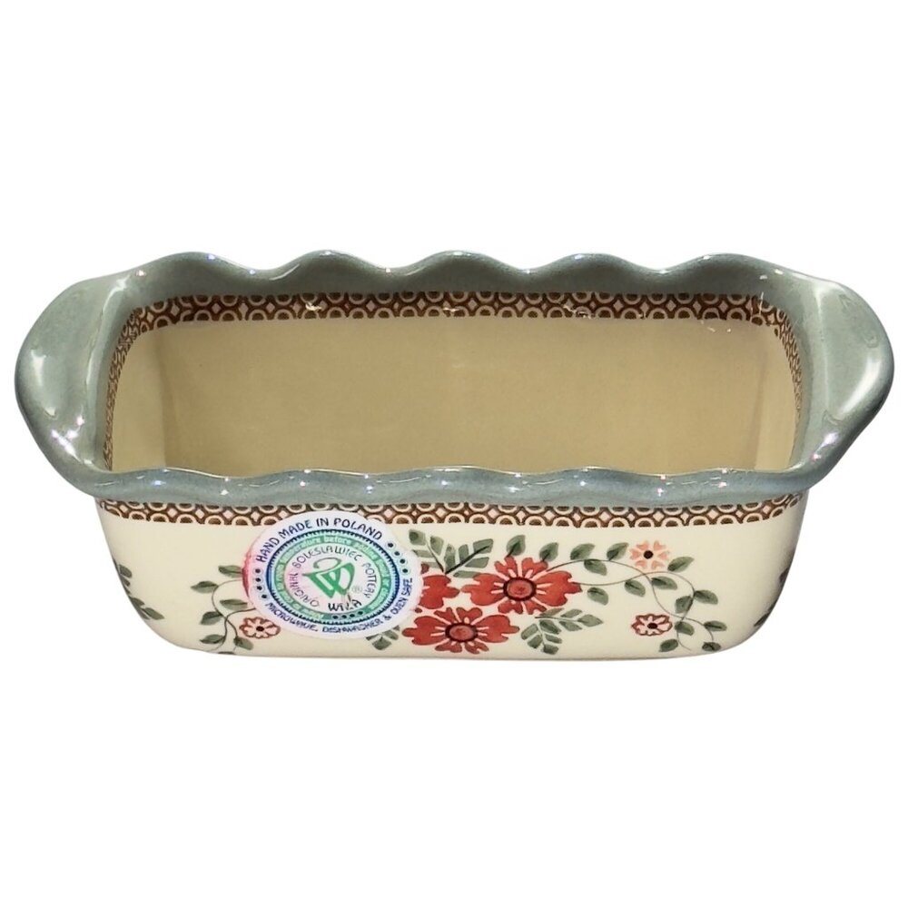 Handcrafted Wiza Original Boleslawiec Polish Pottery Baking Dish Floral Pattern